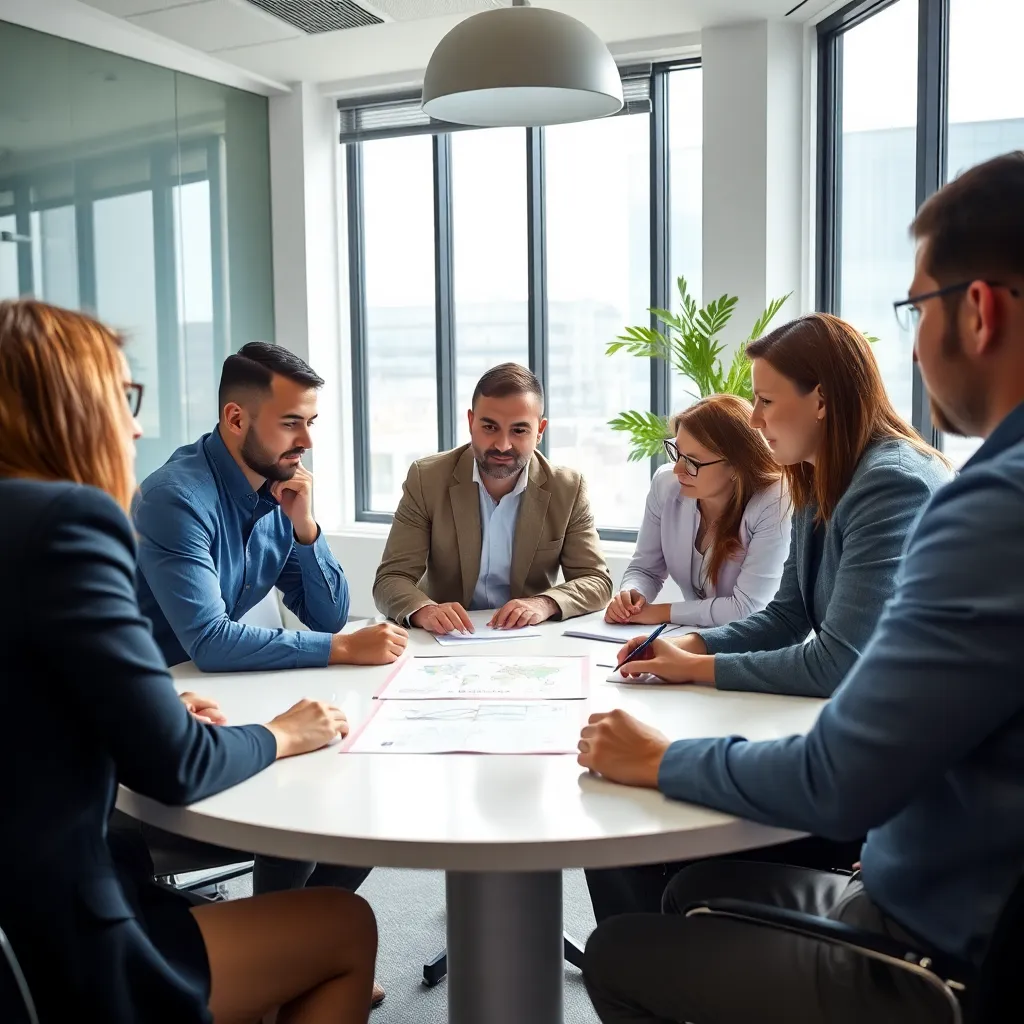 Руководитель проводит открытую дискуссию, где все члены команды активно участвуют