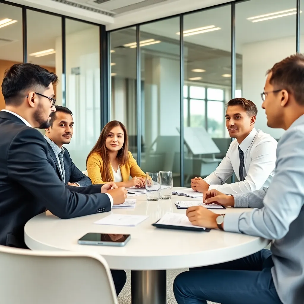 Распределенная команда проводит видеоконференцию между офисами в разных городах Казахстана