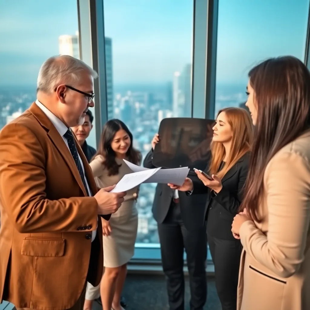 Лидер команды проводит стратегическую сессию в современном бизнес-центре Казахстана